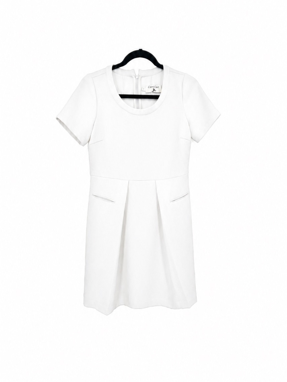 Classic Short-Sleeve Cream Dress